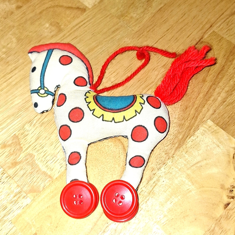 Rocking horse "puffett" vintage holiday ornament
